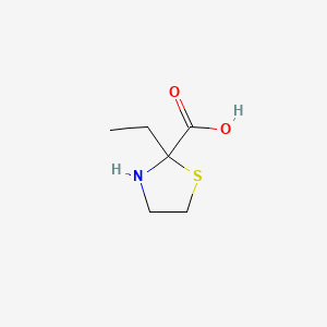 molecular formula C6H11NO2S B8607225 2-Ethylthiazolidinecarboxylic acid CAS No. 63919-07-3