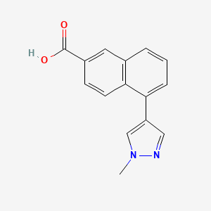 molecular formula C15H12N2O2 B8607372 5-(1-methyl-1H-pyrazol-4-yl)-2-naphthoic acid CAS No. 917909-70-7