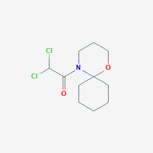 molecular formula C11H17Cl2NO2 B8607400 2,2-Dichloro-1-(1-oxa-5-azaspiro[5.5]undecan-5-yl)ethan-1-one CAS No. 71526-22-2