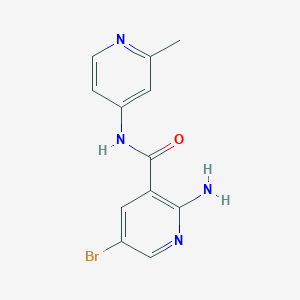 molecular formula C12H11BrN4O B8607659 2-amino-5-bromo-N-(2-methylpyridin-4-yl)nicotinamide 