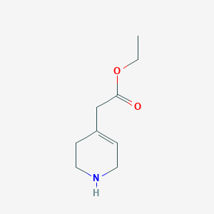 molecular formula C9H15NO2 B8607742 ethyl 2-(1,2,3,6-tetrahydropyridin-4-yl)acetate 