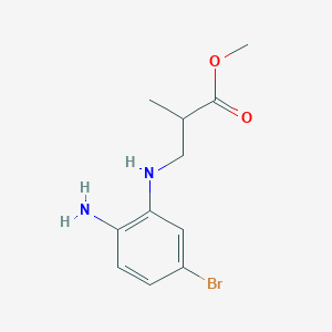 molecular formula C11H15BrN2O2 B8607765 Methyl 3-(2-amino-5-bromophenylamino)-2-methylpropanoate 