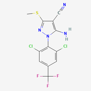 5-Amino-1-[2,6-dichloro-4-(trifluoromethyl)phenyl]-3-methylthiopyrazole-4-carbonitrile