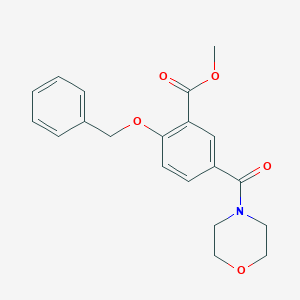 molecular formula C20H21NO5 B8608495 methyl 5-(morpholine-4-carbonyl)-2-phenylmethoxybenzoate 