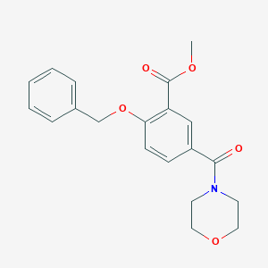 molecular formula C20H21NO5 B8608495 Methyl 5-(4-morpholinylcarbonyl)-2-[(phenylmethyl)oxy]benzoate 