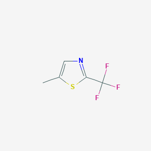 molecular formula C5H4F3NS B8608921 Thiazole, 5-methyl-2-(trifluoromethyl)- CAS No. 157984-63-9