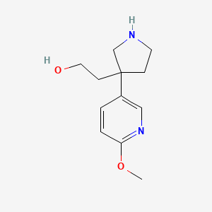 molecular formula C12H18N2O2 B8609007 2-[3-(6-Methoxypyridin-3-yl)pyrrolidin-3-yl]ethanol 
