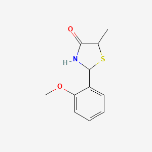 molecular formula C11H13NO2S B8609033 2-(2-Methoxyphenyl)-5-methyl-4-thiazolidinone CAS No. 82697-74-3
