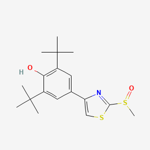 molecular formula C18H25NO2S2 B8609085 2,6-Di-tert-butyl-4-[2-(methanesulfinyl)-1,3-thiazol-4-yl]phenol CAS No. 84217-73-2