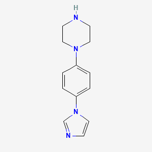 molecular formula C13H16N4 B8609239 1-[4-(1H-imidazol-1-yl)phenyl]piperazine 