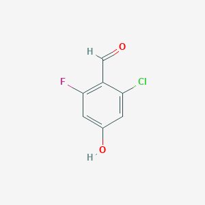 molecular formula C7H4ClFO2 B8609501 2-Chloro-6-fluoro-4-hydroxybenzaldehyde 