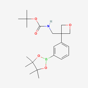 tert-Butyl ((3-(3-(4,4,5,5-tetramethyl-1,3,2-dioxaborolan-2-yl)phenyl)oxetan-3-yl)methyl)carbamate