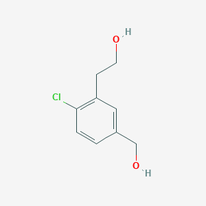 molecular formula C9H11ClO2 B8609672 2-(2-Chloro-5-(hydroxymethyl)phenyl)ethanol 