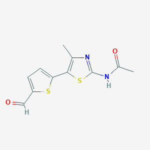 molecular formula C11H10N2O2S2 B8609701 Acetamide, N-[5-(5-formyl-2-thienyl)-4-methyl-2-thiazolyl]- CAS No. 916137-93-4