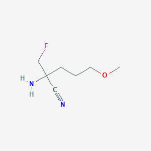 2-Amino-2-(fluoromethyl)-5-methoxypentanenitrile