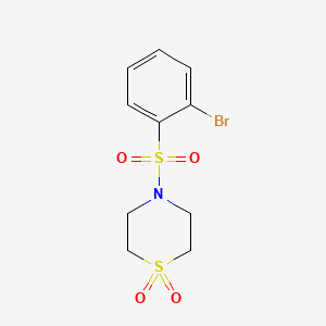 molecular formula C10H12BrNO4S2 B8609951 4-(2-Bromo-benzenesulfonyl)-thiomorpholine 1,1-dioxide 