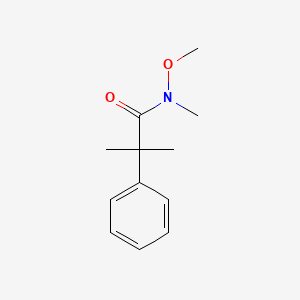 molecular formula C12H17NO2 B8609967 N-Methoxy-N-methyl-2-phenyl-isobutyramide 