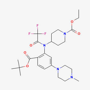 Ethyl 4-{[2-(tert-butoxycarbonyl)-5-(4-methylpiperazin-1-yl)phenyl](trifluoroacetyl)amino}piperidine-1-carboxylate