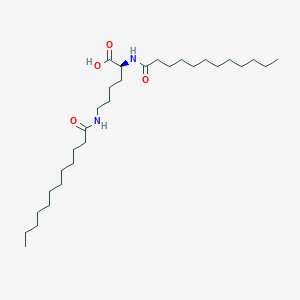 molecular formula C30H58N2O4 B086102 2,6-Bis(dodecanoylamino)hexanoic acid CAS No. 14379-54-5