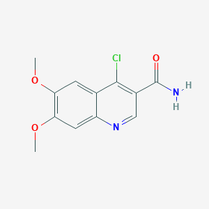 molecular formula C12H11ClN2O3 B8610243 4-Chloro-6,7-dimethoxyquinoline-3-carboxamide 