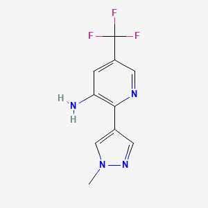 molecular formula C10H9F3N4 B8610264 2-(1-methyl-1H-pyrazol-4-yl)-5-(trifluoromethyl)-3-Pyridinamine 