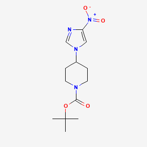 molecular formula C13H20N4O4 B8610476 tert-Butyl 4-(4-Nitro-1H-imidazol-1-yl)piperidine-1-carboxylate 
