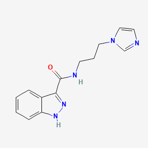 molecular formula C14H15N5O B8610680 N-(3-imidazol-1-ylpropyl)-1H-indazole-3-carboxamide 
