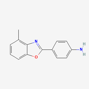 molecular formula C14H12N2O B8610685 4-(4-Methyl-benzooxazol-2-yl)-phenylamine CAS No. 313527-50-3