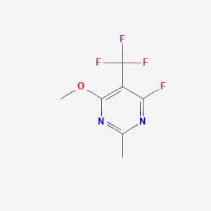 molecular formula C7H6F4N2O B8610726 4-Fluoro-6-methoxy-2-methyl-5-(trifluoromethyl)pyrimidine CAS No. 97653-57-1