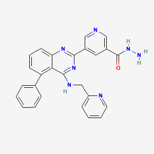 molecular formula C26H21N7O B8610758 5-(5-Phenyl-4-(pyridin-2-ylmethylamino)quinazolin-2-yl)nicotinohydrazide CAS No. 1272356-98-5