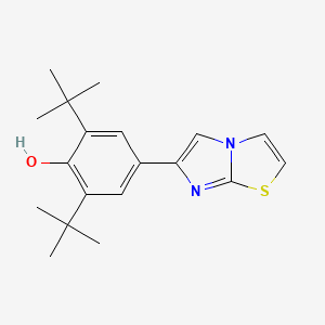 molecular formula C19H24N2OS B8610765 2,6-Di-tert-butyl-4-(imidazo[2,1-b][1,3]thiazol-6-yl)phenol CAS No. 84217-83-4