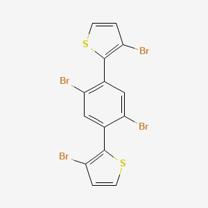 molecular formula C14H6Br4S2 B8610807 2,2'-(2,5-Dibromo-1,4-phenylene)bis(3-bromothiophene) 