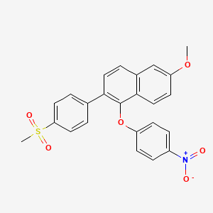 molecular formula C24H19NO6S B8610824 2-[4-(Methanesulfonyl)phenyl]-6-methoxy-1-(4-nitrophenoxy)naphthalene CAS No. 648905-53-7