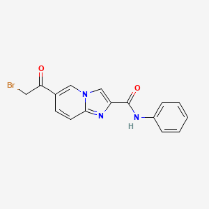 molecular formula C16H12BrN3O2 B8610879 6-(2-bromoacetyl)-N-phenylimidazo[1,2-a]pyridine-2-carboxamide 