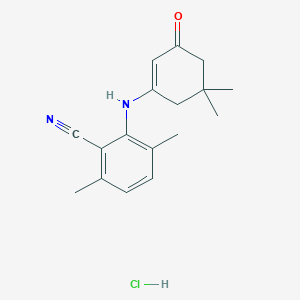 molecular formula C17H21ClN2O B8610880 2-[(5,5-Dimethyl-3-oxocyclohex-1-enyl)amino]-3,6-dimethyl-benzonitrile hydrochloride 
