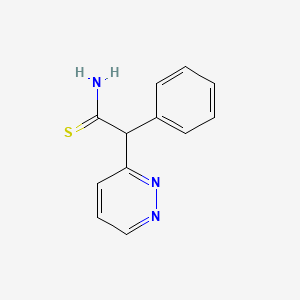 molecular formula C12H11N3S B8611017 alpha-Phenyl-3-pyridazineethanethioamide CAS No. 66978-41-4