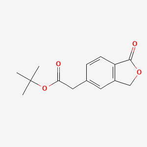 molecular formula C14H16O4 B8611141 tert-butyl 2-(1-oxo-3H-2-benzofuran-5-yl)acetate 