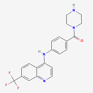 1-(4-((7-(Trifluoromethyl)-4-quinolinyl)amino)benzoyl)piperazine