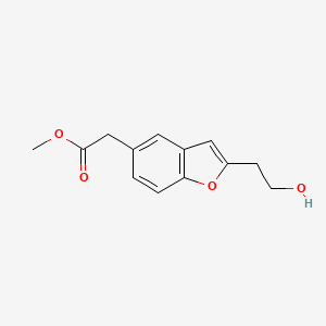 molecular formula C13H14O4 B8611606 methyl 2-[2-(2-hydroxyethyl)-1-benzofuran-5-yl]acetate 