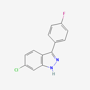 molecular formula C13H8ClFN2 B8611840 6-Chloro-3-(4-fluorophenyl)-1H-indazole 