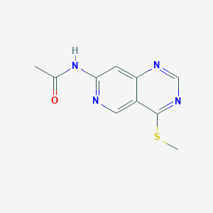 molecular formula C10H10N4OS B8611844 7-Acetylamino-4-methylthiopyrido[4,3-d]pyrimidine 