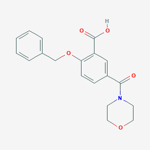 molecular formula C19H19NO5 B8611850 5-(4-Morpholinylcarbonyl)-2-[(phenylmethyl)oxy]benzoic acid 