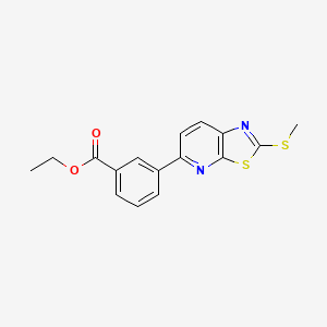 molecular formula C16H14N2O2S2 B8611942 Ethyl 3-(2-(methylthio)thiazolo[5,4-b]pyridin-5-yl)benzoate CAS No. 1258391-92-2