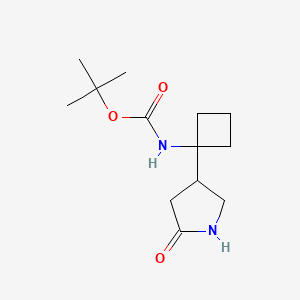 molecular formula C13H22N2O3 B8612022 Tert-butyl N-[1-(5-oxopyrrolidin-3-yl)cyclobutyl]carbamate 