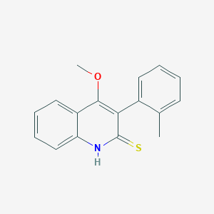 molecular formula C17H15NOS B8612106 4-Methoxy-3-(2-methylphenyl)quinoline-2(1H)-thione CAS No. 89080-83-1