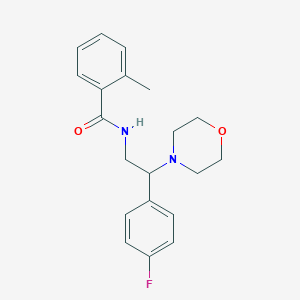molecular formula C20H23FN2O2 B8612143 N-[2-(4-fluorophenyl)-2-(morpholin-4-yl)ethyl]-2-methylbenzamide 
