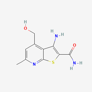 molecular formula C10H11N3O2S B8612151 3-Amino-4-hydroxymethyl-6-methyl-thieno[2,3-b]pyridine-2-carboxamide 