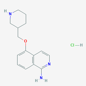 molecular formula C15H20ClN3O B8612170 3-[(1-Amino-5-isoquinolyl)oxy]methylpiperidine hydrochloride CAS No. 651306-97-7