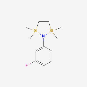molecular formula C12H20FNSi2 B8612177 1-(3-Fluorophenyl)-2,2,5,5-tetramethyl-1-aza-2,5-disilacyclopentane CAS No. 166758-23-2