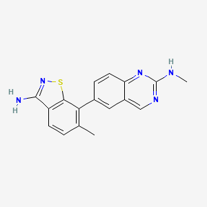 molecular formula C17H15N5S B8612190 6-(3-amino-6-methylbenzo[d]isothiazol-7-yl)-N-methylquinazolin-2-amine 
